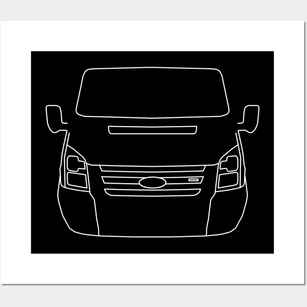 Ford Transit van outline graphic (white) Wall Art by soitwouldseem